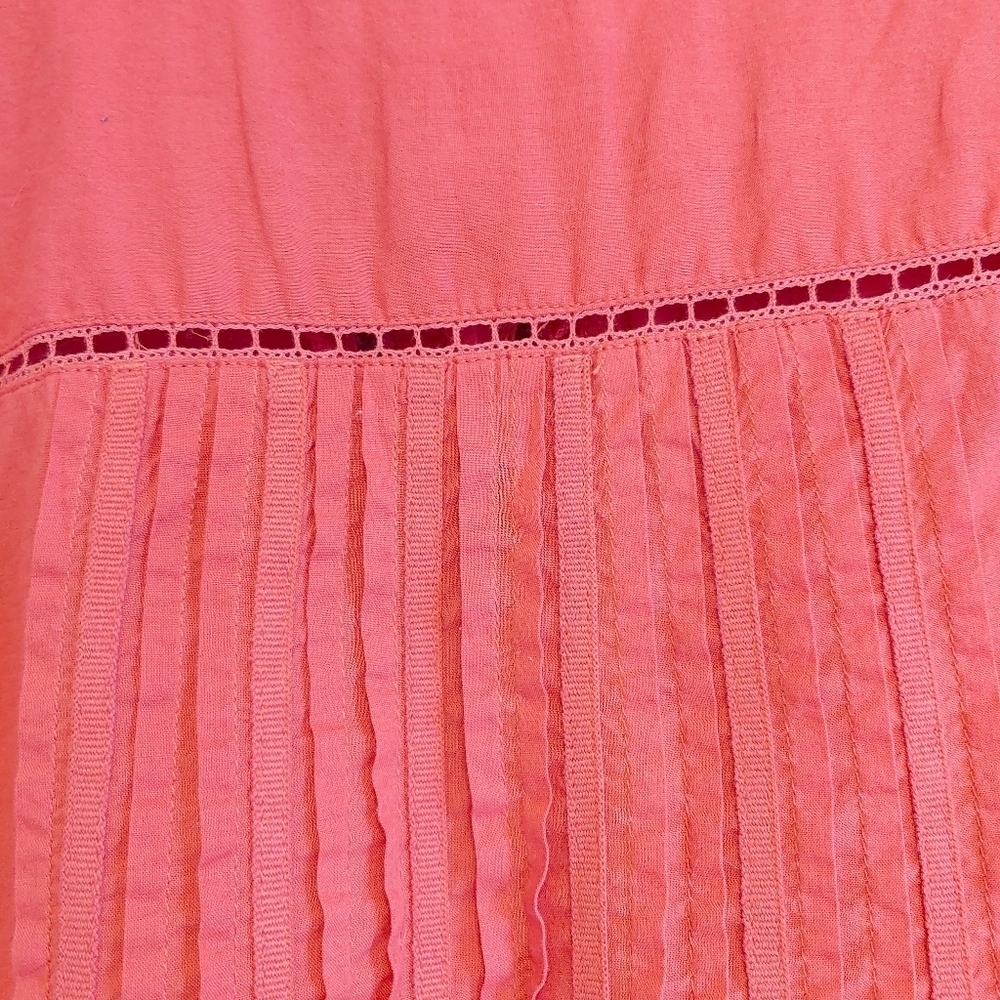 Meadow Rue Anthropologie Cotton Pintuck Boho Blouse Sz 10 Prairie Cottagecore - Picture 9 of 9